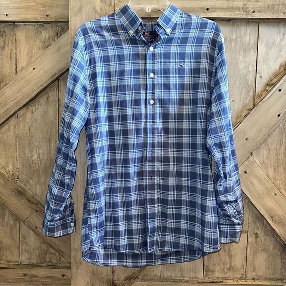 Vineyard Vines Plaid Boys Shirt Button Down - Picture 1 of 4